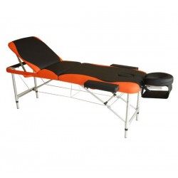 Foldable and portable massage table for physiotherapy.