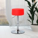 Bar stool pu + ferro vermelho 34x34x51-64cm...