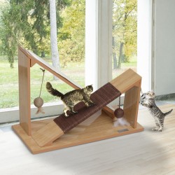 Raschietto gatto legno sisal 55x25x41cm...
