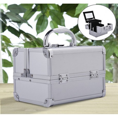 Valise professionnelle en aluminium blanc 15x15x20cm...