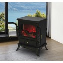 Electric fireplace glass black iron 42,5x28x54cm...