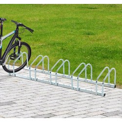 Parcheggio 5 biciclette argento acciaio 130x33x27c...