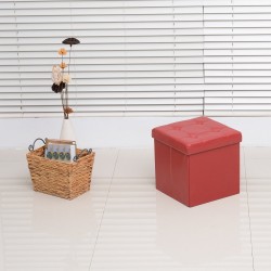 Tabouret pliant en bois rouge 38x38x38cm...