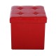 Taburete Plegable Rojo Madera 38x38x38cm...