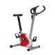 Homcom static bike spinning fitness - red and silver - steel tube, pp and pvc - 65x43x97cm