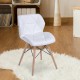 Dining chair pu + white wood 42x48x75cm...