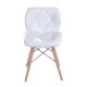 Cadeira de jantar pu + madeira branca 42x48x75cm...