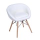 Dining chair pu + white wood 52x45,5x70cm...