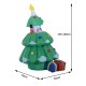 Albero di Natale tessuto multicolore 80x70x130-160cm...