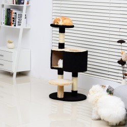 Creme de gato rascador e preto felpa 50x40x98cm...