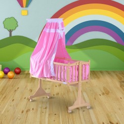 Babybett rosa Holz 94x50x140cm...