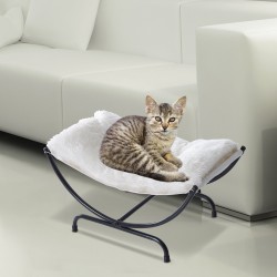 Bett für Katze Eisen weiß + Schwarz 66x40x33cm...