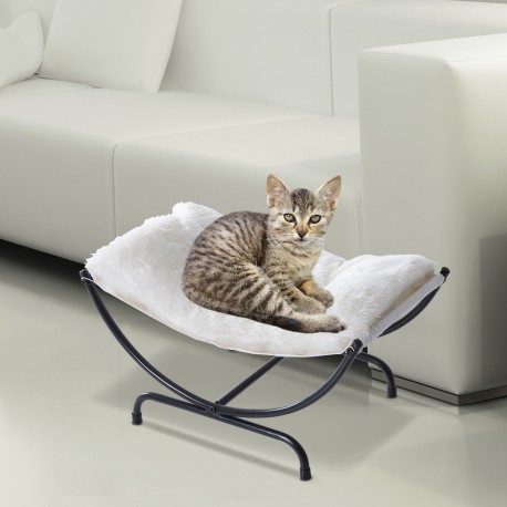 Letto per gatto ferro bianco+nero 66x40x33cm...