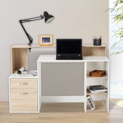 Desks computer wood white+Roble 140x55x92cm...