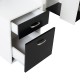Desks computer wood white+Black 140x55x92cm...