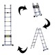 Aluminum ladder 380x48x9cm...