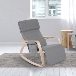 Silla de Relax Madera Gris 66,5x88x97,5cm...