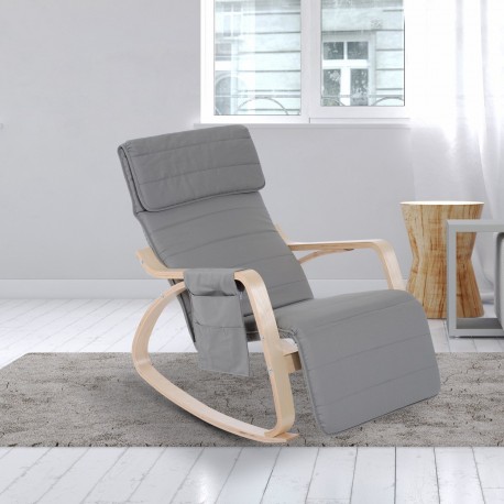 Chaise en bois gris 66,5x88x97,5cm...