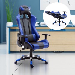 Bürostuhl Leder pu blau 67x67x123-132cm...