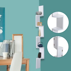 Wall shelf for corner - white - m.