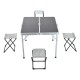 Mesa de acampamento com 4 cadeiras dobrável - alumínio - ...