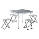 Table de camping avec 4 chaises pliantes - aluminium - ...