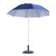 Beach umbrella and garden with side panels.