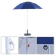 Beach umbrella and garden with side panels.