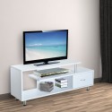 Möbel für Fernseher weiß Holz 152x40x60,5cm...