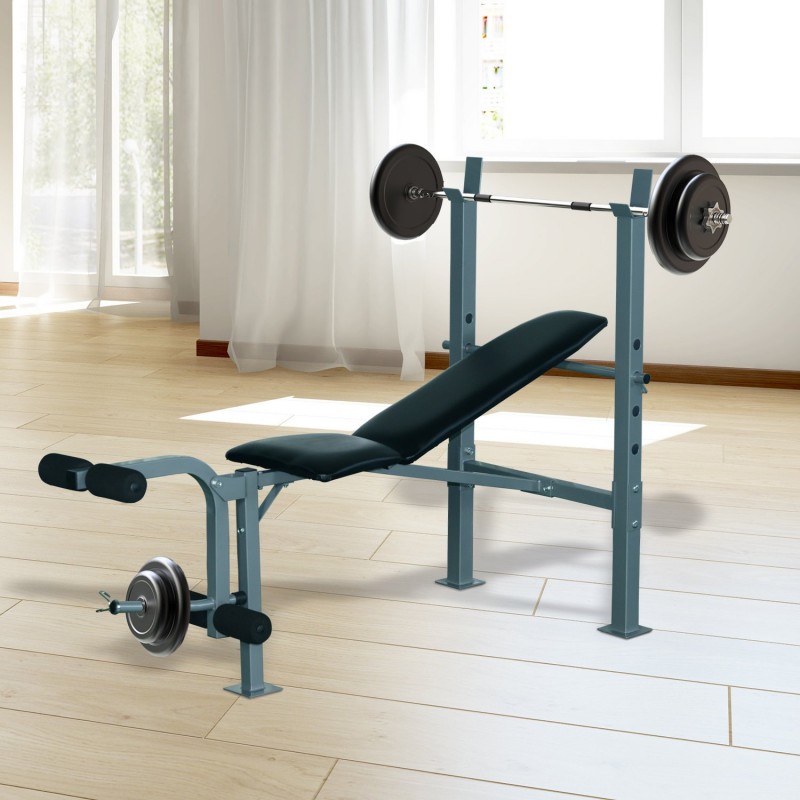 HOMCOM Banco de Musculación Banco de Pesas Maquina de Fitness Entrenar  Musculos 165x68x114cm …