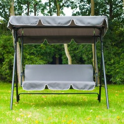 Outsunny gray metal garden swing 170x110x153cm