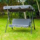 Outsunny gray metal garden swing 170x110x153cm