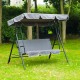 Outsunny grau Metall Garten Schaukel 170x110x153cm