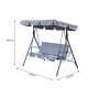 Outsunny grigio metallo giardino swing 170x110x153cm