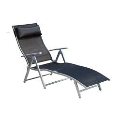 Reclining and folding garden sunbed at 5 levels.