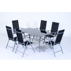 Garden furniture set with 1 table and 6 chairs.