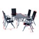 Garden furniture set with 1 table and 6 chairs.