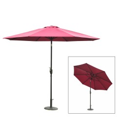 Parasol tipo guarda-chuva reclinável para terraço e jarro.