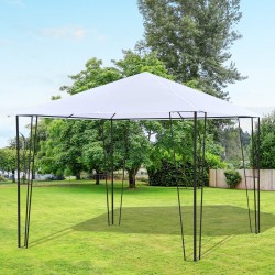 Garden gazebo tent - black and white - mat.