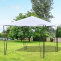 Tenda gazebo jardim - preto e branco - esteira.