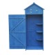 Giardino capannone legno blu 77x54,2x179cm...