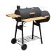 Barbecue bbq griglia con ruote in acciaio nero 11.