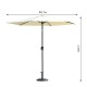 Sombrilla Parasol con Manivela Beige Aluminio Tela ...