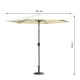 Parasol umbrella with handle beige aluminum fabric.. .