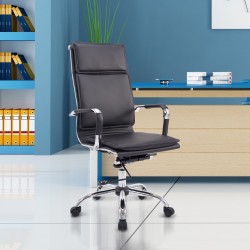 Chaise de bureau avec tête noire pu.