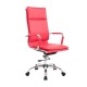 Silla de Oficina Elevable con Reposacabeza Rojo PU ...