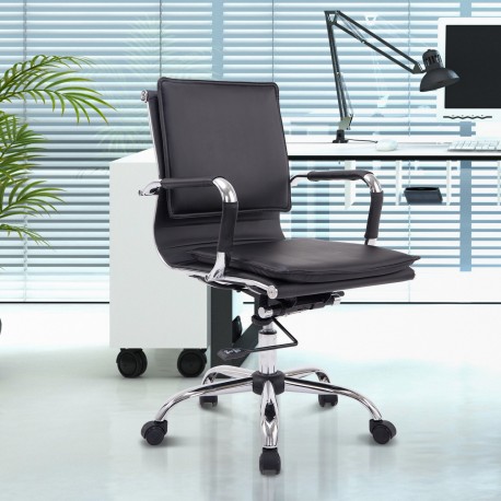 Office chair swivel black pu steel 55x62x95-...