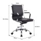 Office chair swivel black pu steel 55x62x95-...