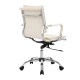 Fauteuil bureau pivotant beige pu steel 55x62x95-...