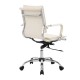 Swivel office chair beige pu steel 55x62x95-...